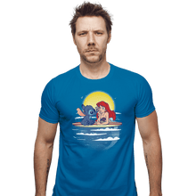Load image into Gallery viewer, Shirts Fitted Shirts, Mens / Small / Sapphire Aloha Mermaid