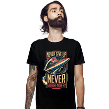 Load image into Gallery viewer, Secret_Shirts Fitted Shirts, Mens / Small / Black Never Surrender!