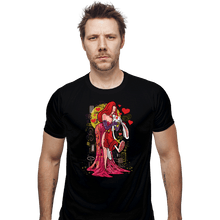 Load image into Gallery viewer, Daily_Deal_Shirts Fitted Shirts, Mens / Small / Black Animated Kiss