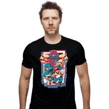 Load image into Gallery viewer, Daily_Deal_Shirts Fitted Shirts, Mens / Small / Black Retro Heroes