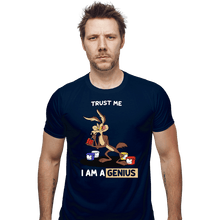 Load image into Gallery viewer, Shirts Fitted Shirts, Mens / Small / Navy Trust Me I Am A Genius