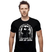 Load image into Gallery viewer, Shirts Fitted Shirts, Mens / Small / Black Indecisive Cat