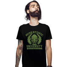 Load image into Gallery viewer, Shirts Fitted Shirts, Mens / Small / Black Miskatonic University