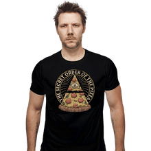 Load image into Gallery viewer, Daily_Deal_Shirts Fitted Shirts, Mens / Small / Black Secret Order Of The Pizza