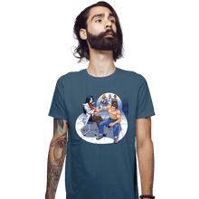 Load image into Gallery viewer, Shirts Fitted Shirts, Mens / Small / Indigo Blue School Brawl