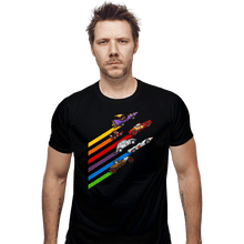 Load image into Gallery viewer, Daily_Deal_Shirts Fitted Shirts, Mens / Small / Black Racing Streaks