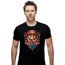 Load image into Gallery viewer, Secret_Shirts Fitted Shirts, Mens / Small / Black Mario Crest