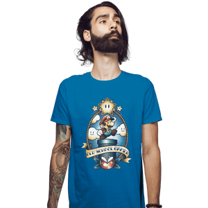 Shirts Fitted Shirts, Mens / Small / Sapphire Super Old School Gamer