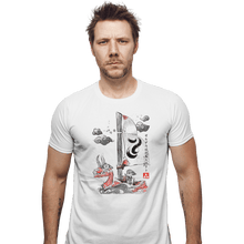 Load image into Gallery viewer, Shirts Fitted Shirts, Mens / Small / White Sailing With The Wind Sumi-e
