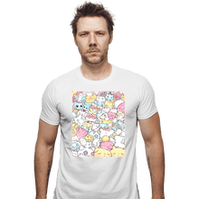 Load image into Gallery viewer, Daily_Deal_Shirts Fitted Shirts, Mens / Small / White Pastel Cats