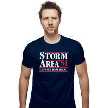 Load image into Gallery viewer, Shirts Fitted Shirts, Mens / Small / Navy Storm Area 51