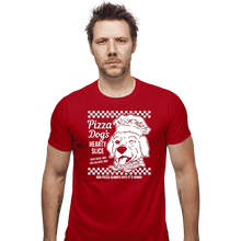 Load image into Gallery viewer, Daily_Deal_Shirts Fitted Shirts, Mens / Small / Red Pizza Dog