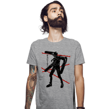 Load image into Gallery viewer, Shirts Fitted Shirts, Mens / Small / Sports Grey Crimson Chainsaw