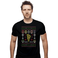 Load image into Gallery viewer, Shirts Fitted Shirts, Mens / Small / Black Mighty Morphin Christmas