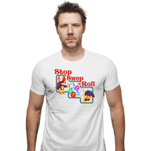 Load image into Gallery viewer, Shirts Fitted Shirts, Mens / Small / White Stop Swop 'N' Roll