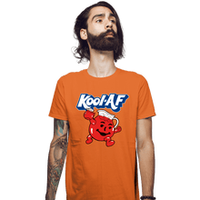 Load image into Gallery viewer, Shirts Fitted Shirts, Mens / Small / Orange Kool AF Man