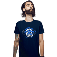 Load image into Gallery viewer, Shirts Fitted Shirts, Mens / Small / Navy Mighty Blue Gym
