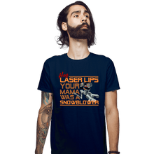 Load image into Gallery viewer, Daily_Deal_Shirts Fitted Shirts, Mens / Small / Navy Hey Laser Lips!