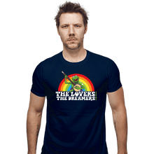 Load image into Gallery viewer, Daily_Deal_Shirts Fitted Shirts, Mens / Small / Navy Rainbow Connection