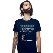 Load image into Gallery viewer, Shirts Fitted Shirts, Mens / Small / Navy Stealing Christmas