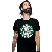 Load image into Gallery viewer, Shirts Fitted Shirts, Mens / Small / Black Starbowsette Coffee
