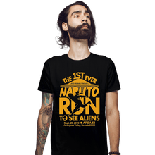 Load image into Gallery viewer, Shirts Fitted Shirts, Mens / Small / Black Naruto Run For Aliens