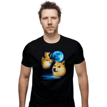 Load image into Gallery viewer, Shirts Fitted Shirts, Mens / Small / Black Three Doge Moon