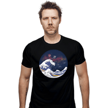 Load image into Gallery viewer, Daily_Deal_Shirts Fitted Shirts, Mens / Small / Black Surfing The Great Wave