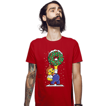 Load image into Gallery viewer, Daily_Deal_Shirts Fitted Shirts, Mens / Small / Red Festive Feast