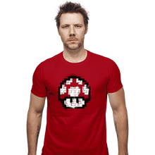 Load image into Gallery viewer, Shirts Fitted Shirts, Mens / Small / Red Mushroom Spray