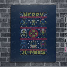 Load image into Gallery viewer, Daily_Deal_Shirts Posters / 4"x6" / Navy Merry X-Mas