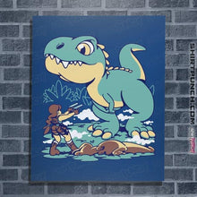 Load image into Gallery viewer, Shirts Posters / 4"x6" / Royal Blue T Rex Surprise