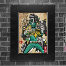 Load image into Gallery viewer, Daily_Deal_Shirts Posters / 4"x6" / Black Green Ranger Woodblock