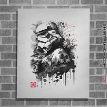 Load image into Gallery viewer, Daily_Deal_Shirts Posters / 4"x6" / White Trooper In The Forest Sumi-e