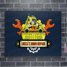 Load image into Gallery viewer, Shirts Posters / 4"x6" / Navy Lucca's Repair Shop
