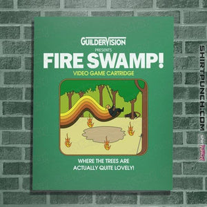 Last_Chance_Shirts Posters / 4"x6" / Irish Green Retro Fire Swamp