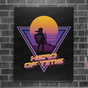 Daily_Deal_Shirts Posters / 4"x6" / Black Neon Hero Of Time