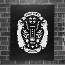 Load image into Gallery viewer, Shirts Posters / 4"x6" / Black Zombie Attack Survivor