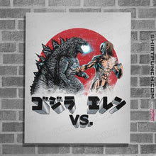Load image into Gallery viewer, Shirts Posters / 4"x6" / White Kaiju VS Titan