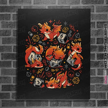 Load image into Gallery viewer, Daily_Deal_Shirts Posters / 4"x6" / Black Tiny Dragon Dice