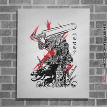 Load image into Gallery viewer, Daily_Deal_Shirts Posters / 4&quot;x6&quot; / White Lone Swordsman sumi-e
