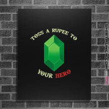 Load image into Gallery viewer, Shirts Posters / 4"x6" / Black Toss A Rupee To Your Hero