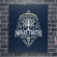 Load image into Gallery viewer, Shirts Posters / 4"x6" / Navy Minas Tirith White Ale