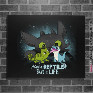 Shirts Posters / 4"x6" / Black Adopt A Reptile