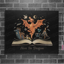 Load image into Gallery viewer, Daily_Deal_Shirts Posters / 4"x6" / Black Here Be Dragons