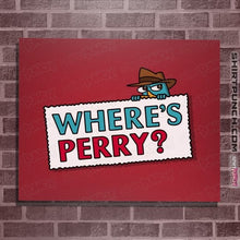 Load image into Gallery viewer, Shirts Posters / 4"x6" / Red Where's Perry?