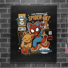 Load image into Gallery viewer, Shirts Posters / 4"x6" / Black Spider-Cat