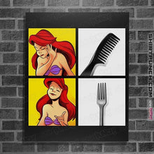Load image into Gallery viewer, Shirts Posters / 4"x6" / Black Mermaid Approves The Dinglehopper