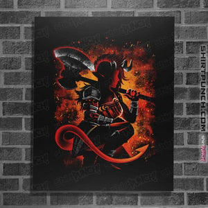 Daily_Deal_Shirts Posters / 4"x6" / Black The Tiefling Warrior