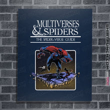 Load image into Gallery viewer, Secret_Shirts Posters / 4"x6" / Navy Multiverses And Spiders
